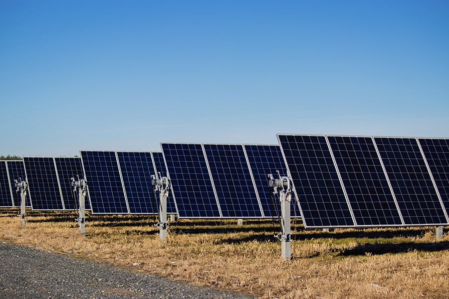 Tracking equipment and solar modules on an Australian solar farm